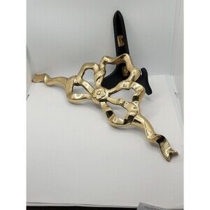 Vintage Brass Wall Mount Hanging Bows Metal Lot Of 2 Large